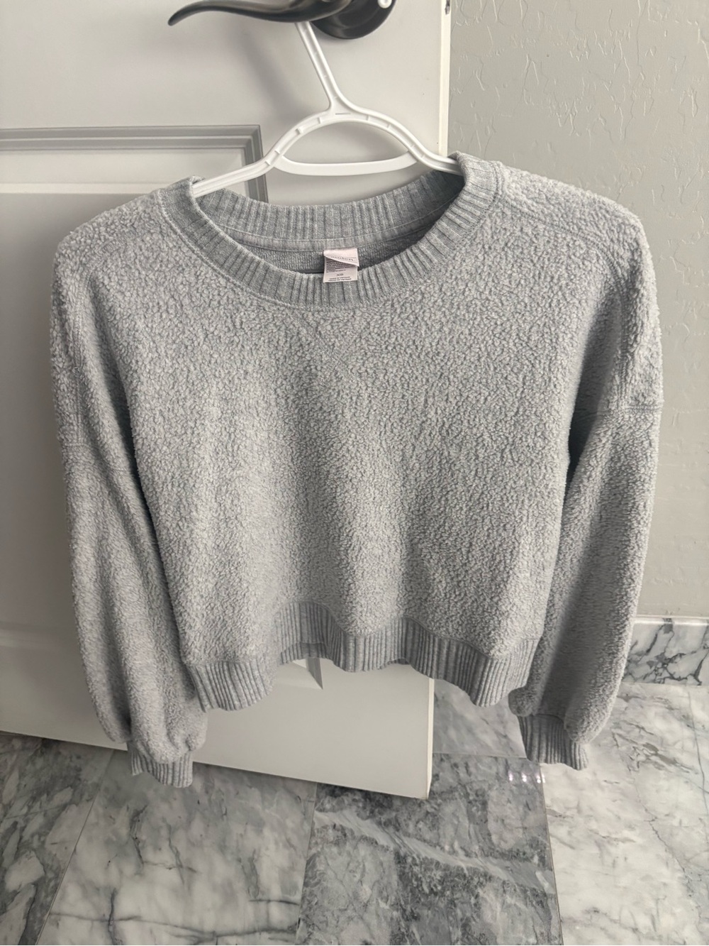 Set: top and bottom: Cozy Lightweight Crewneck Sweater & pants - Light Gray